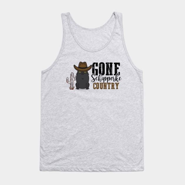 Gone Schipperke Country Tank Top by The Heidaway Art Designs